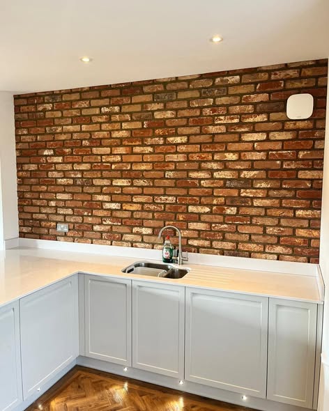 Brick Slip Feature Wall in a Swarland Kitchen view 6
