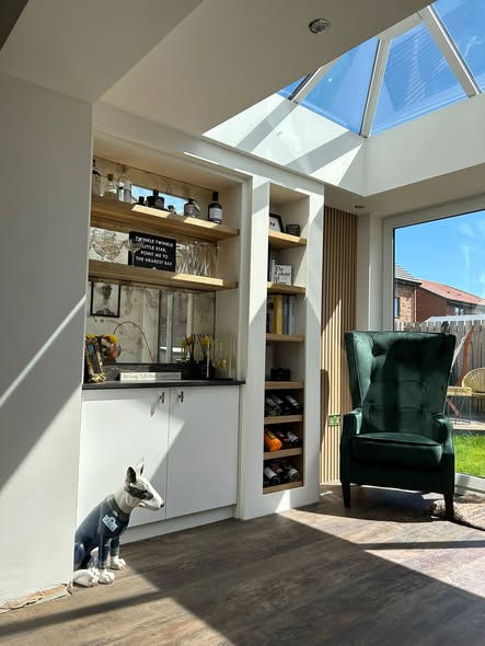 Bespoke Reading Corner and Home Bar Wall view 7