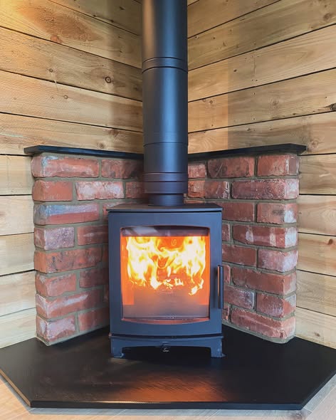 Wood Burning Stove Installation in Timber Garden Room view 5