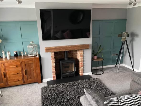 Crawcrook Feature Chimney Breast with Stove and Inset TV view 5