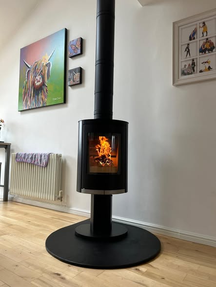 Ovale Pedestal Wood Burning Stove in Blyth view 2