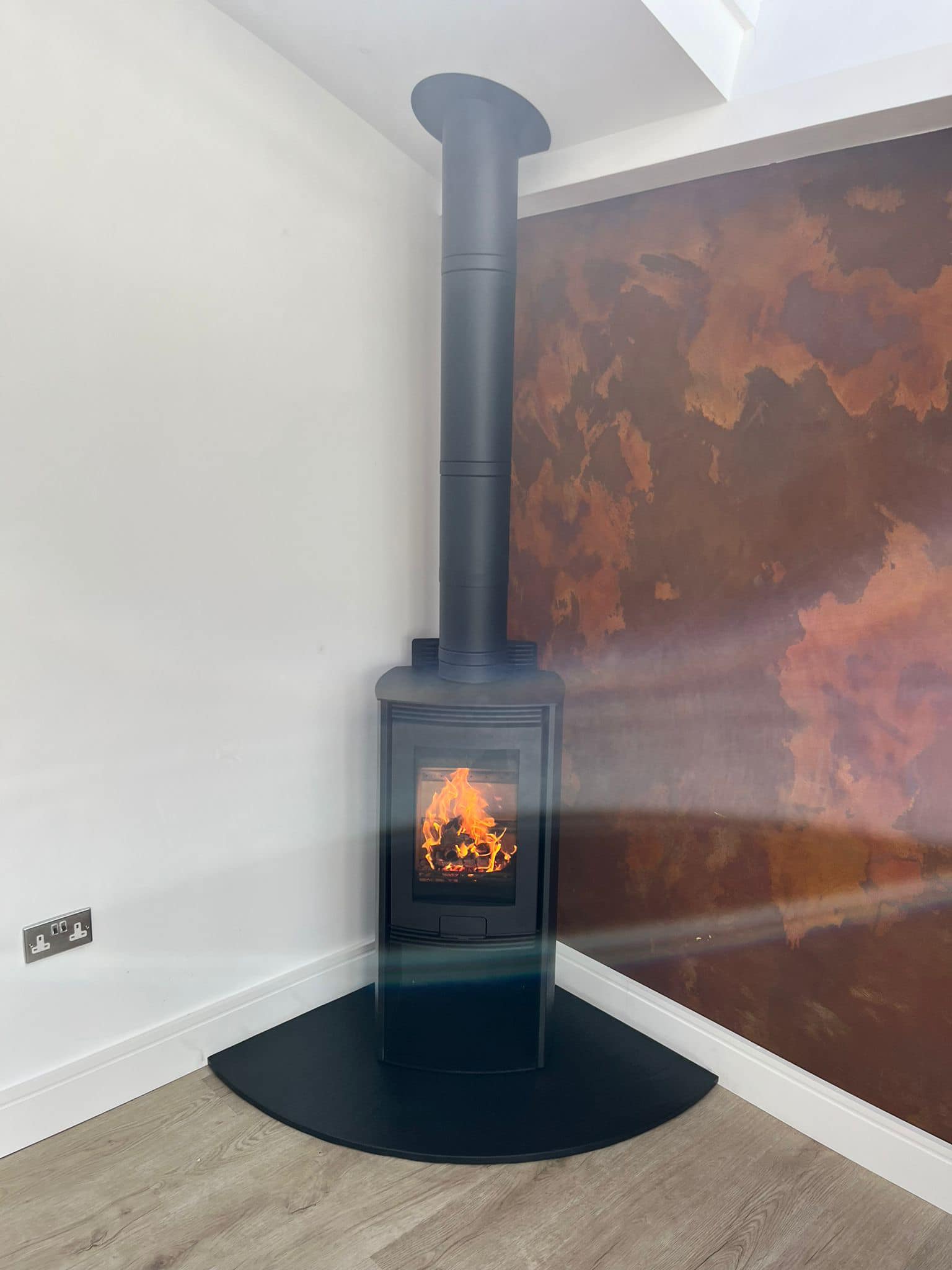 Cream Enamel Bassington Multifuel Stove Replacement in Ulgham view 3