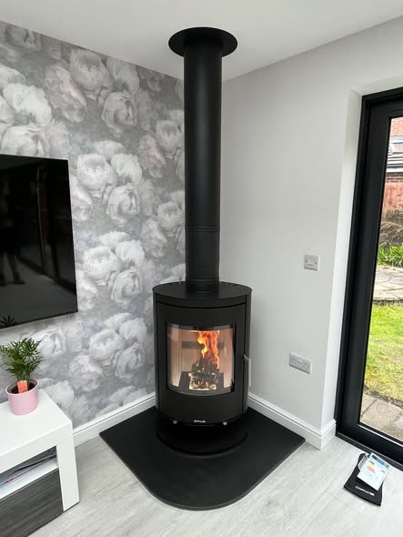 Opus Harmony Stove Installation in a Modern Extension view 4