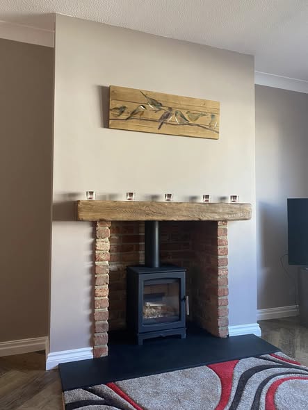 Blyth Feature Chimney Breast with Stove and External Flue view 2