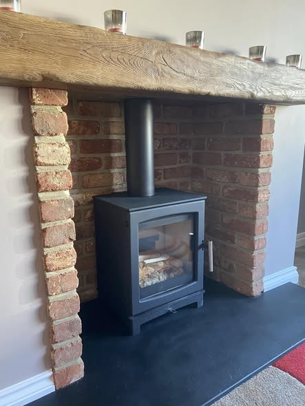 Blyth Feature Chimney Breast with Stove and External Flue view 4