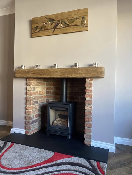 Blyth Feature Chimney Breast with Stove and External Flue view 6