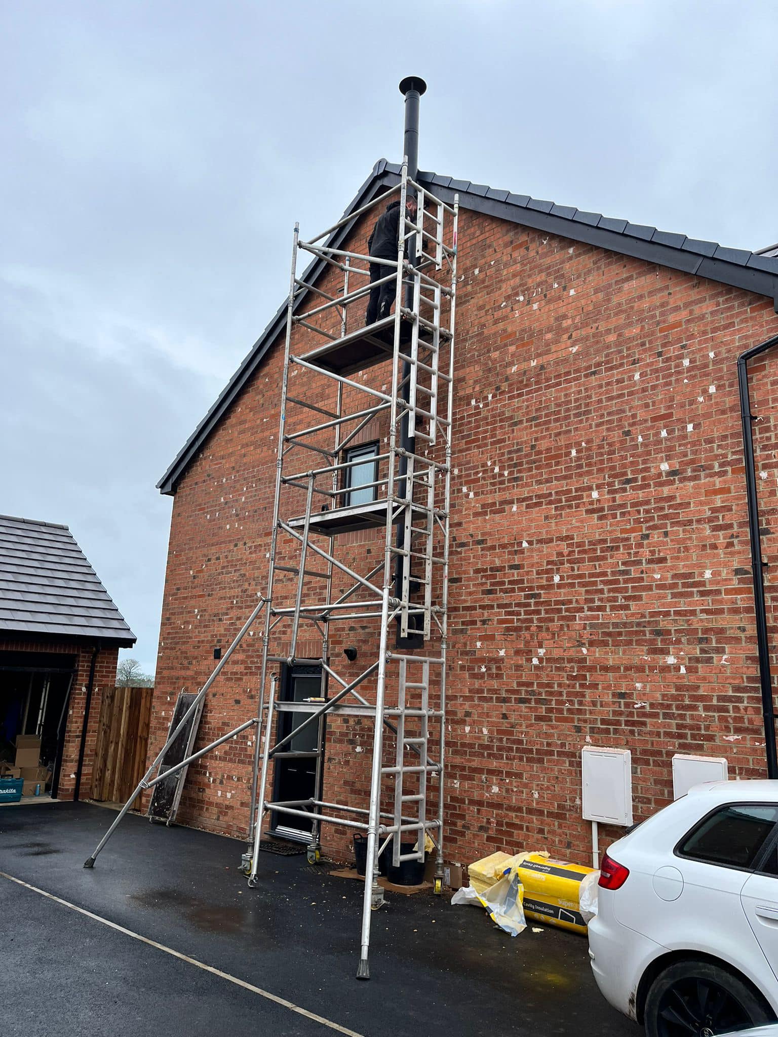 Blyth Stove Installation with Italian Slate Wall Protection view 5