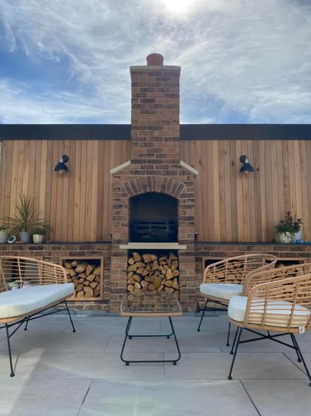 Outdoor Fireplace and Kitchen Project view 6