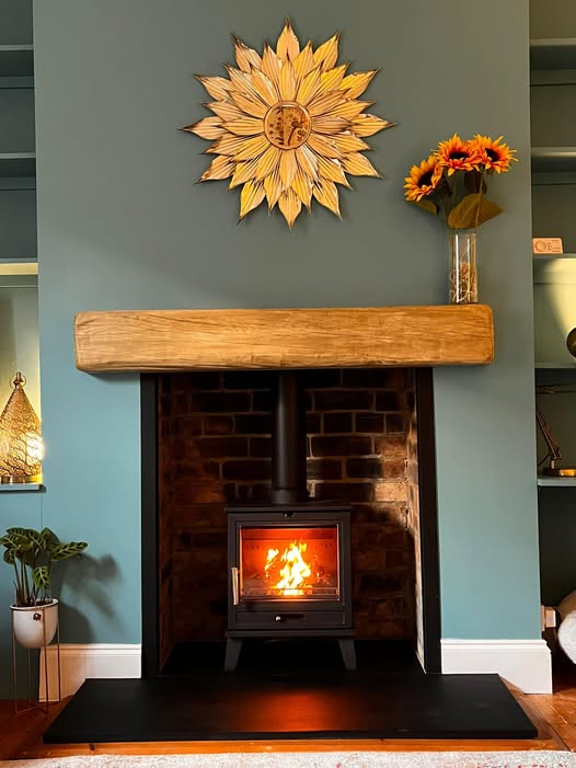 Alnwick Feature Fireplace with Cupboards, Shelving and Inset TV