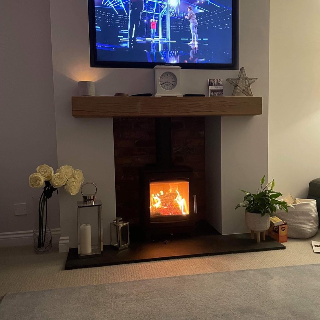 Feature Chimney Breast with Inset TV and External Flue view 6