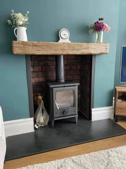 North Shields Fireplace Opened Up with Stove and Restored Brickwork view 2