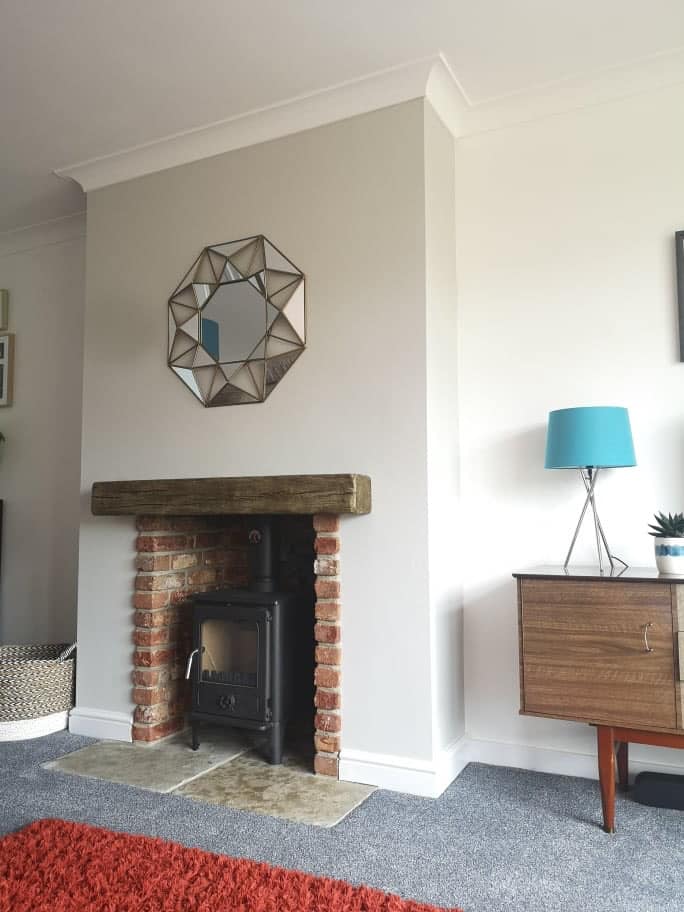 Norvik 5 Fireplace Transformation with Buff Limestone Hearth view 7