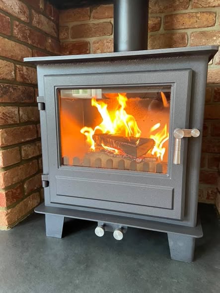 Flickrflame Eco Stove with Rustic Limestone Hearth view 3