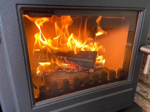 Flickrflame Eco Stove with Rustic Limestone Hearth view 4