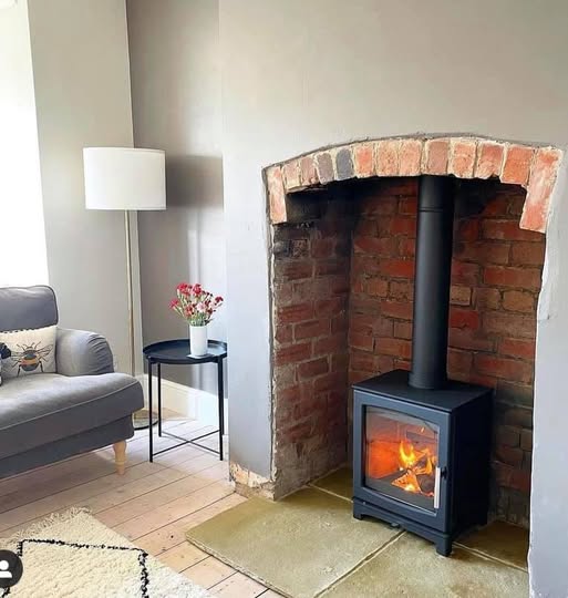 Flickrflame Eco Stove with Rustic Limestone Hearth view 6
