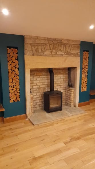 Haydon Bridge Stone Inglenook Fireplace Transformation view 6