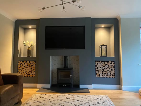 Parkray Aspect 5 Fireplace with Inset TV view 6