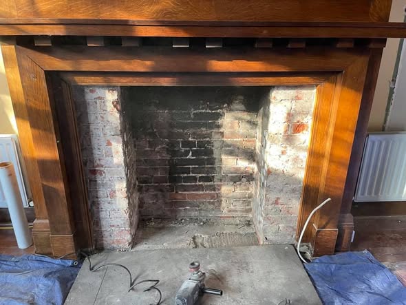 Herald Allure 07 Stove with Repointed Brick Chimney and Heat Shield view 5