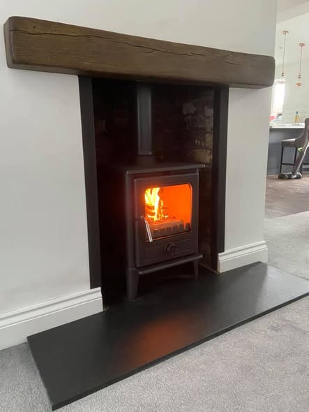 Opened Chimney Breast with Original Brickwork and Stove view 4