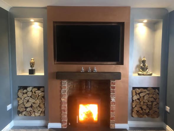 Opened Chimney Breast with Original Brickwork and Stove view 6
