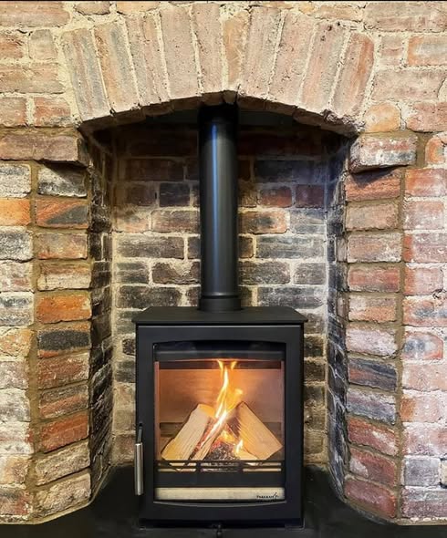 Herald Allure 04 Fireplace Wall with Solid Oak Shelving