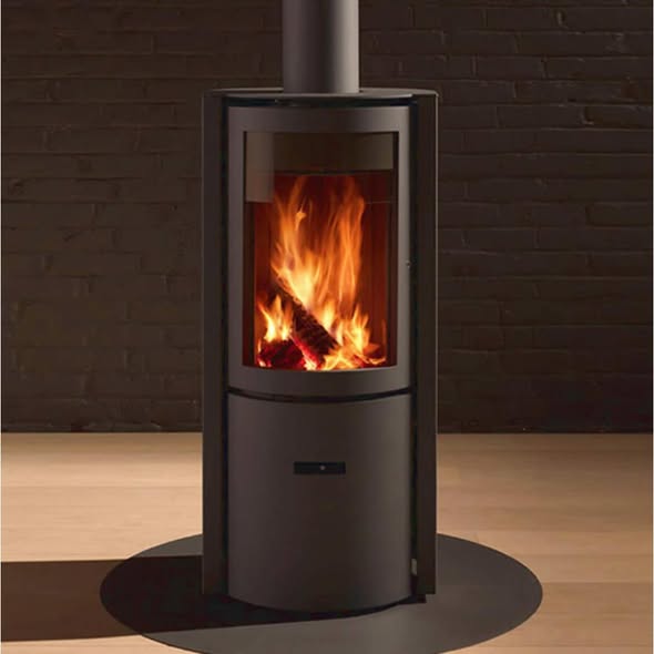 Stuv 30 Compact Stove with Curved Italian Slate Hearth view 7