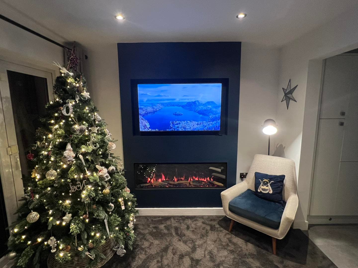 Bespoke Media Wall with Vision VS150 Electric Fire view 2
