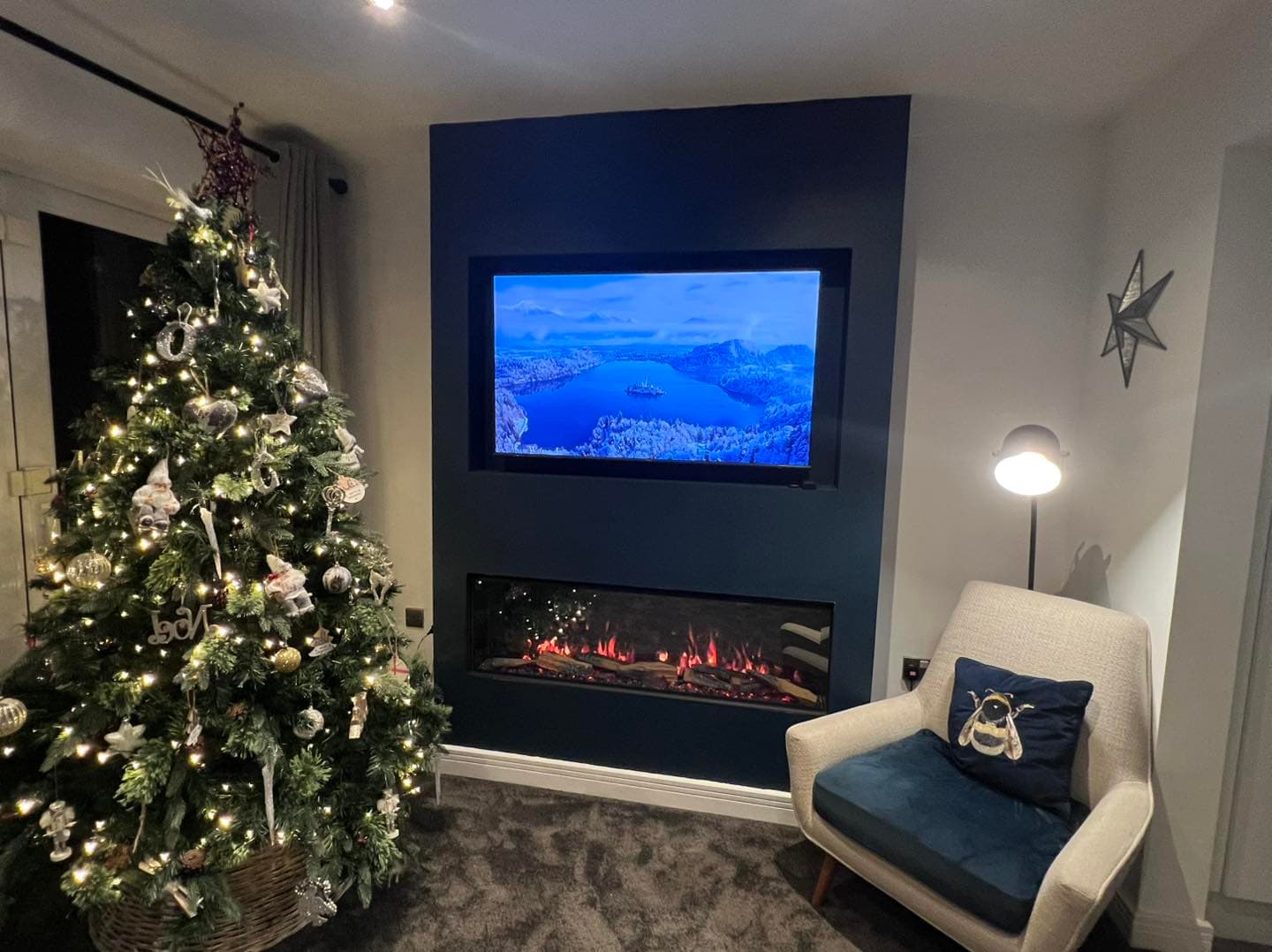 Bespoke Media Wall with Vision VS150 Electric Fire view 6
