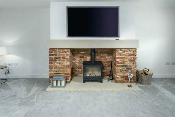 Bespoke Alcove Units and Media Wall in Stiffkey Blue view 4