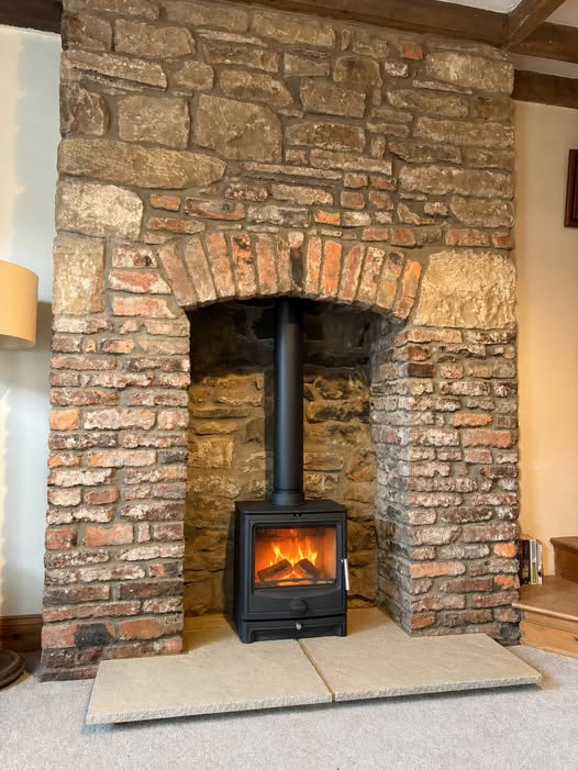Wood Burning Stove Installation in a 200-Year-Old Cottage Fireplace