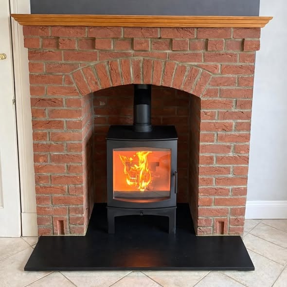 Tall Tinderbox Wood Burning Stove Installation in Warkworth view 2