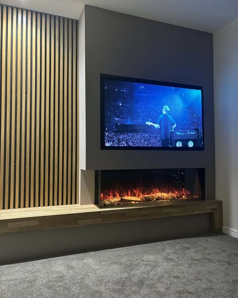 Bespoke Media Wall with Vision Solus 150 Electric Fire