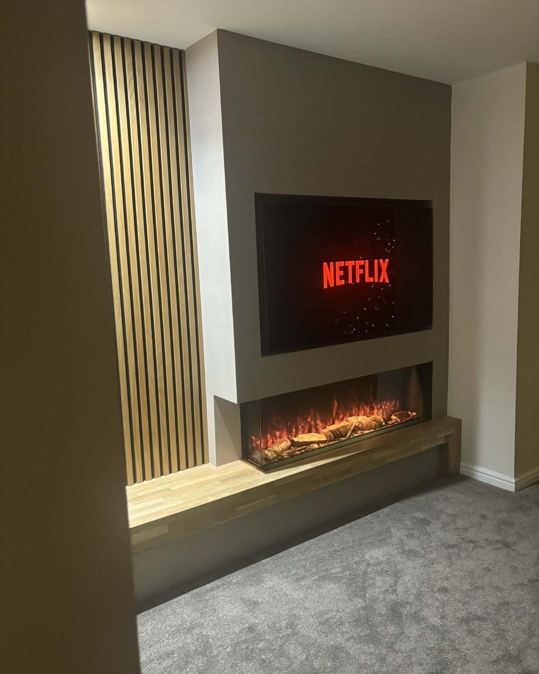 Bespoke Media Wall with Vision Solus 150 Electric Fire view 6