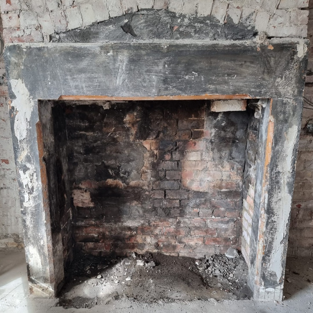 100-Year-Old Fireplace Restored with Ecoflame 2 Stove view 4