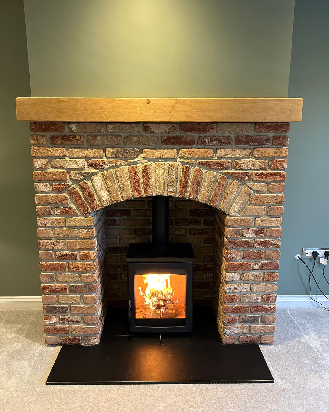 100-Year-Old Fireplace Restored with Ecoflame 2 Stove view 6