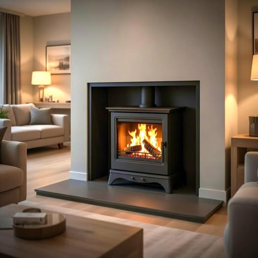 Limestone surround fireplace installation